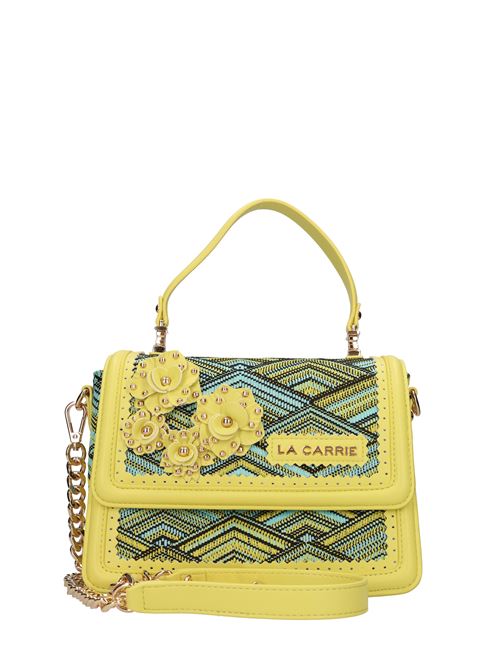 Borsa in ecopelle e rafia LA CARRIE | FLOWERFIELD HANDBAGGIALLO